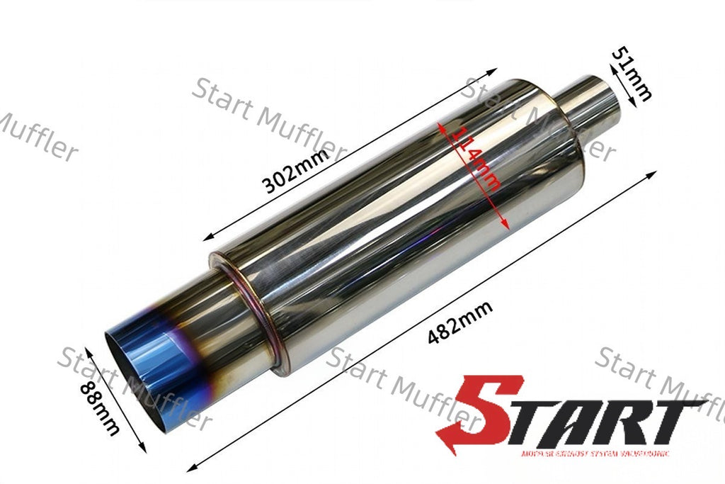 K25B11 Hot Car Exhaust Modification Sound Wave for Straight Drum Silencer Stainless Steel Modified Pipe Tail Throat