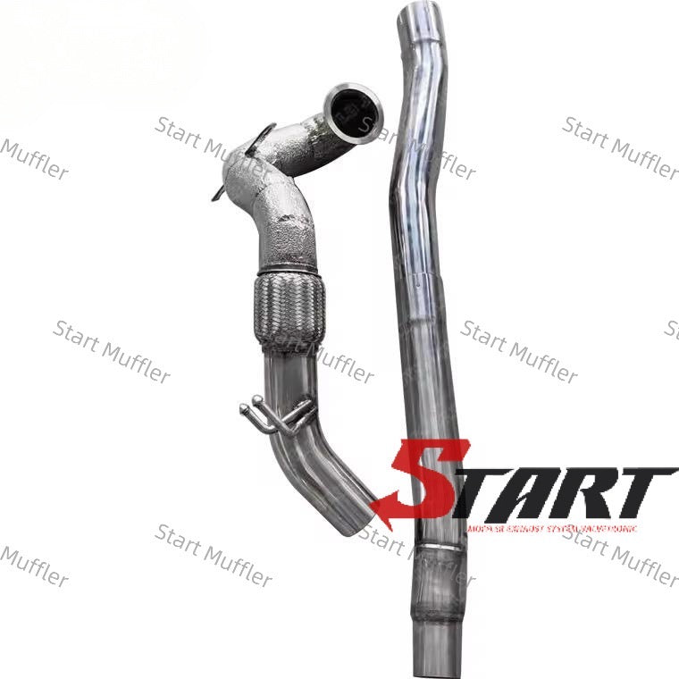 EDA-1 High Flow Stainless Steel Racing Exhaust Super System for Audi S3 2014-2018 2.0T Catless Downpipe with Heat Shield