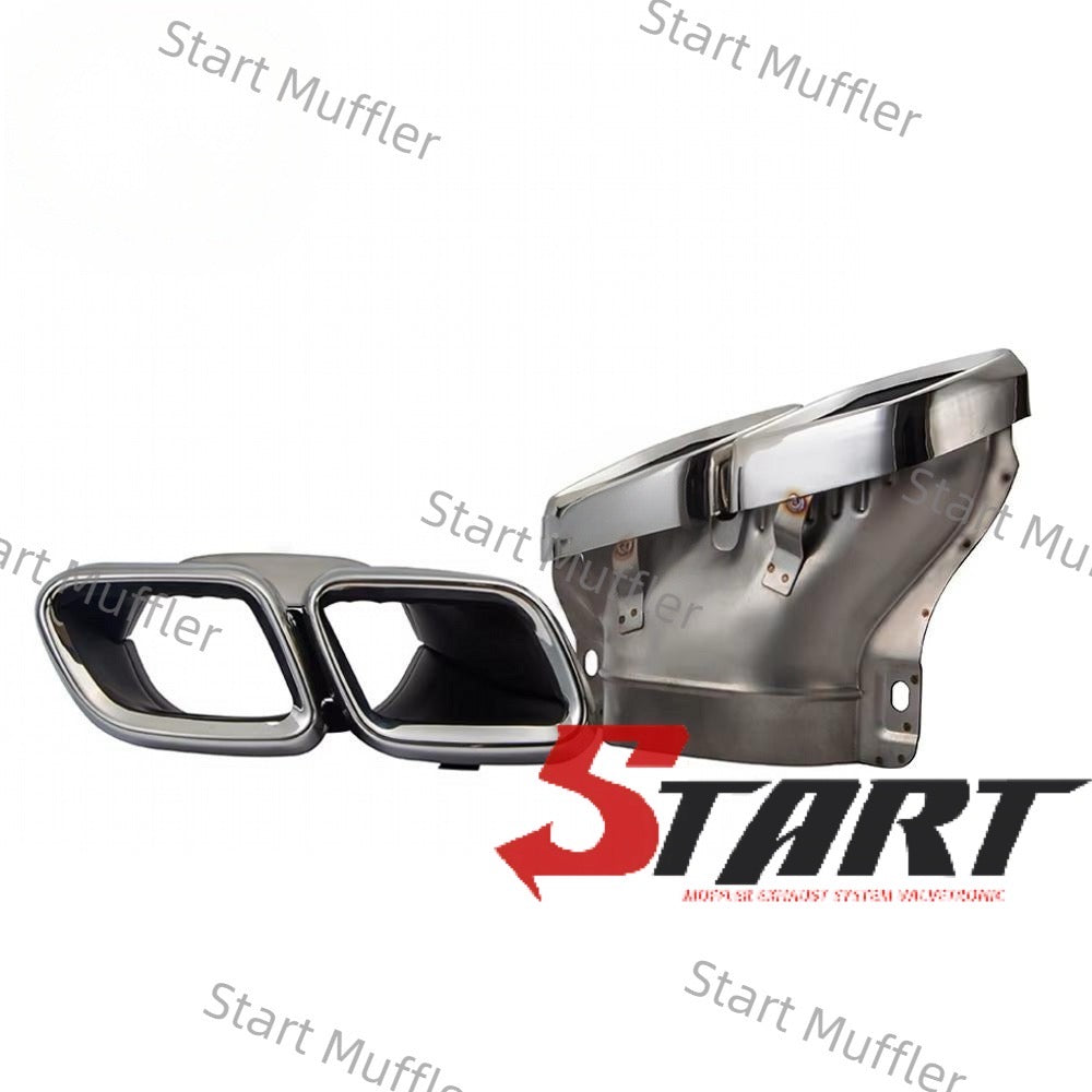 C6 Factory Split Square Exhaust Muffler System Pipe Muffler for Benz C Class W205 Upgrade C63 2019+