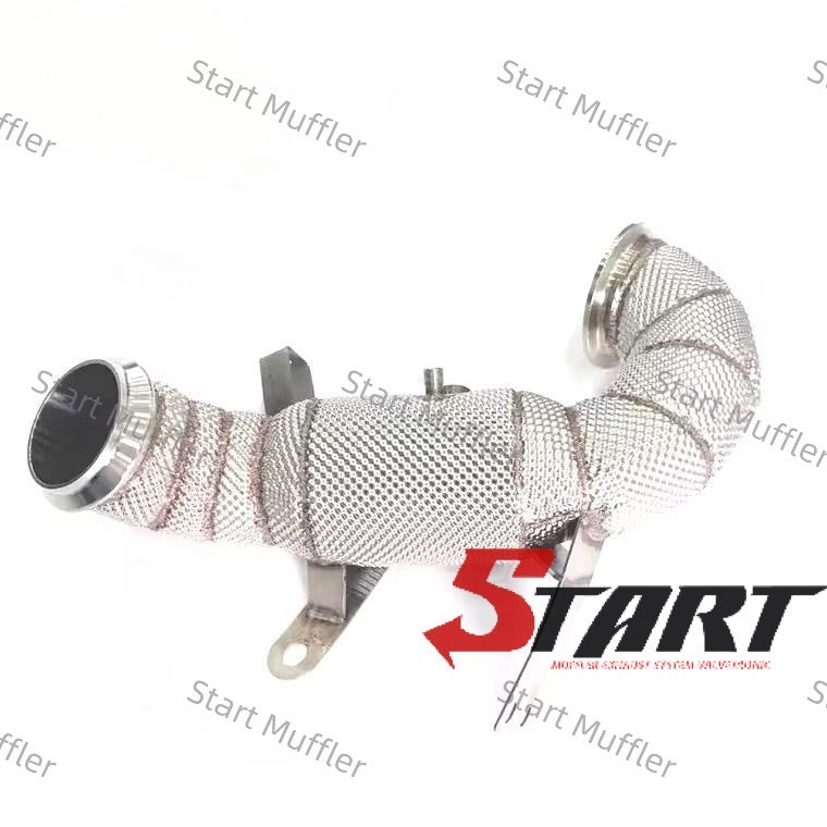 EDB-2 Stainless Steel Heat Shielded Exhaust Downpipe with High Flow Cat For Benz A45 AMG 2014-2018 2.0T