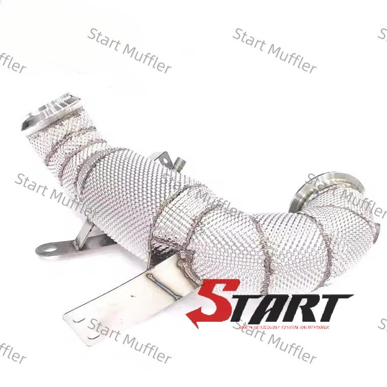 EDB-2 Stainless Steel Heat Shielded Exhaust Downpipe with High Flow Cat For Benz A45 AMG 2014-2018 2.0T