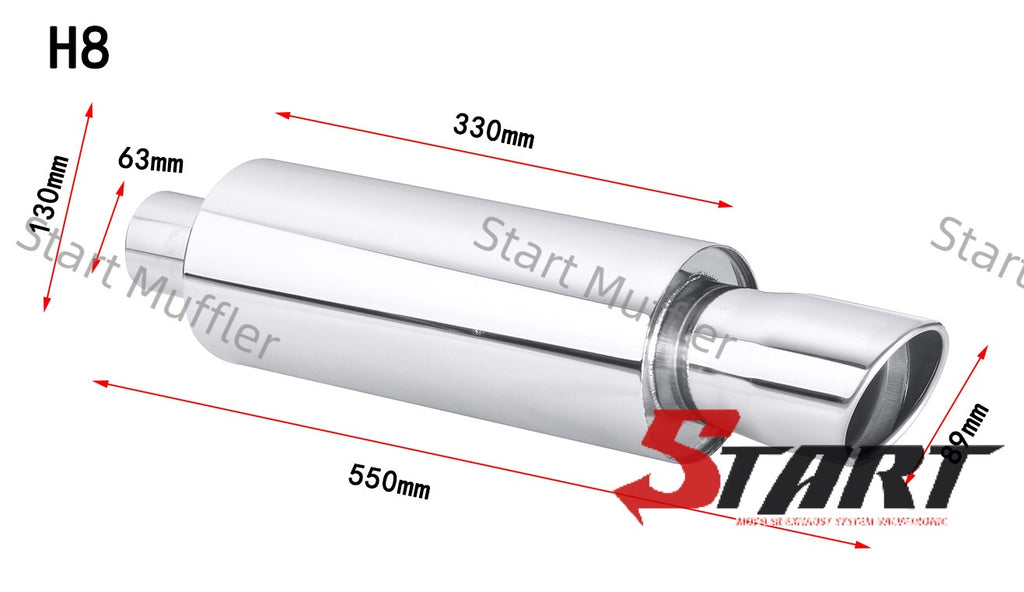 SSC-3A Universal Stainless Steel Exhaust Pipe Racing Muffler Tip Car Exhaust Pipe