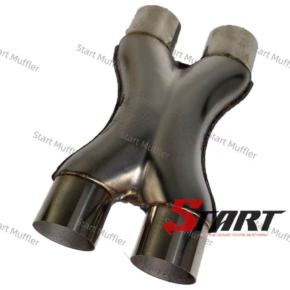 LTQ-2 Exhaust System Stamped X Pipe  Stainless Steel 2'' 2.25'' 2.5'' 3'' Inlet Outlet  Adapter Weld-on