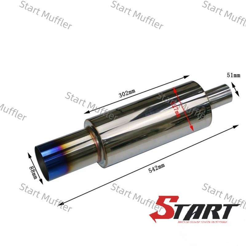 K25B11 Hot Car Exhaust Modification Sound Wave for Straight Drum Silencer Stainless Steel Modified Pipe Tail Throat