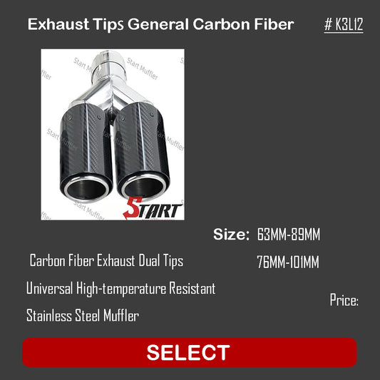 Exhaust Tips General Carbon Fiber K3L12