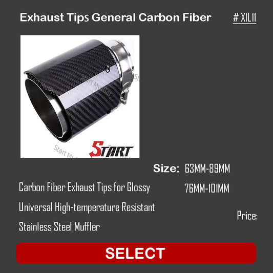 Exhaust Tips General Carbon Fiber X1L11