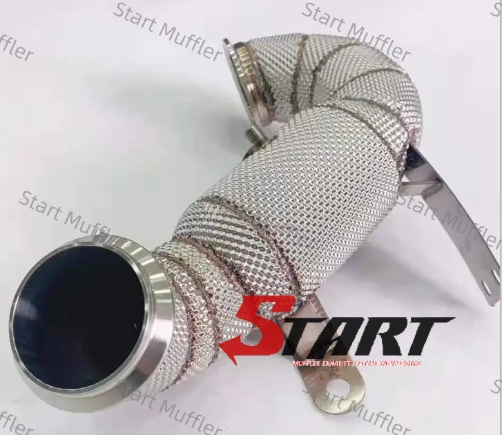 EDB-2 Stainless Steel Heat Shielded Exhaust Downpipe with High Flow Cat For Benz A45 AMG 2014-2018 2.0T