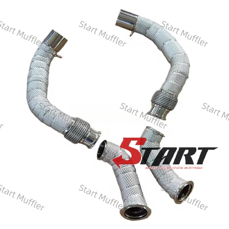 EDM-3 Factory High Flow Exhaust Downpipe for BMW M5 F10 F90 Downpipe With Heat Shield Stainless Steel
