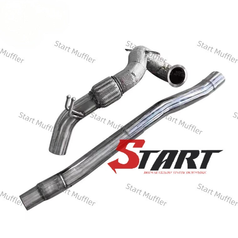 EDA-1 High Flow Stainless Steel Racing Exhaust Super System for Audi S3 2014-2018 2.0T Catless Downpipe with Heat Shield