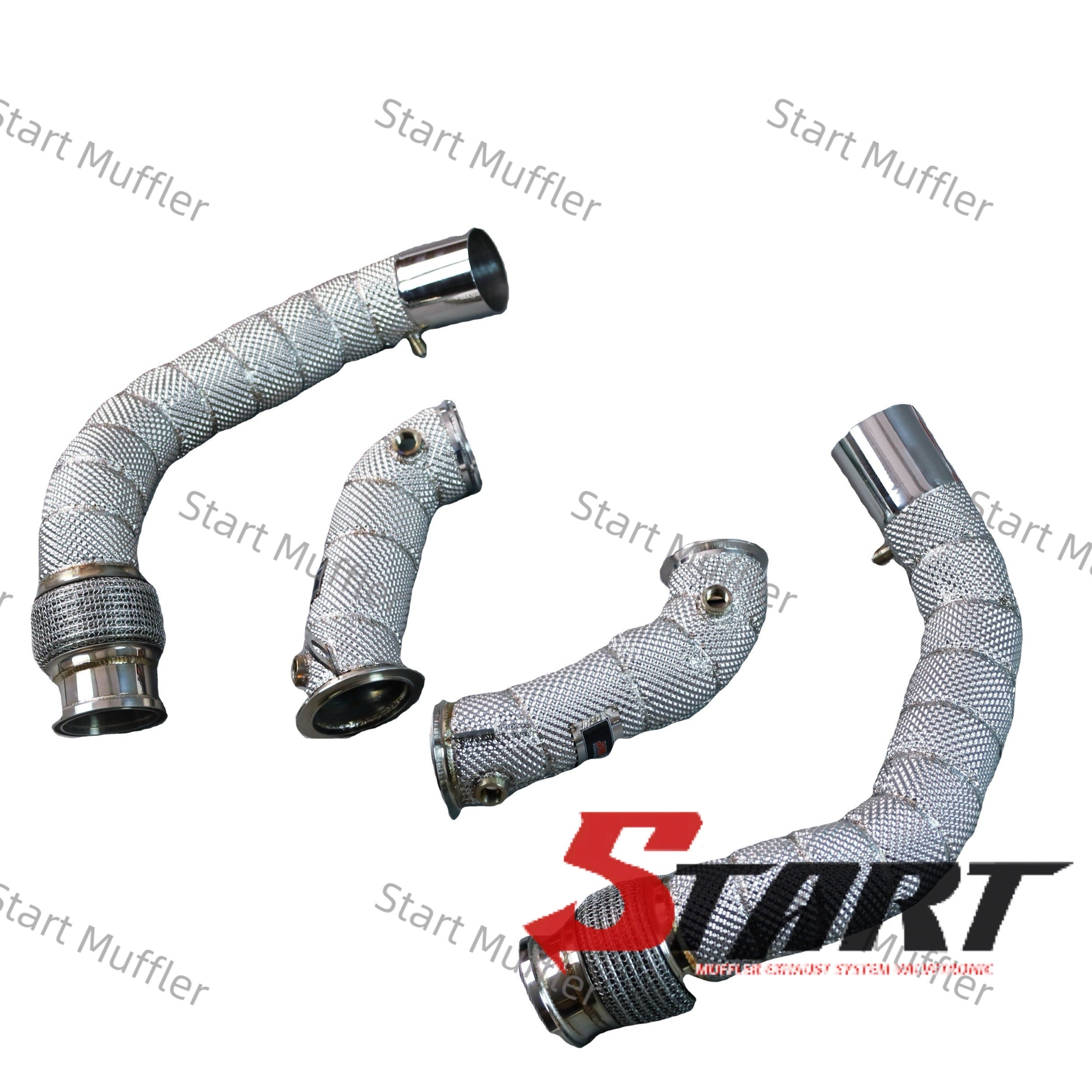 EDM-3 Factory High Flow Exhaust Downpipe for BMW M5 F10 F90 Downpipe With Heat Shield Stainless Steel